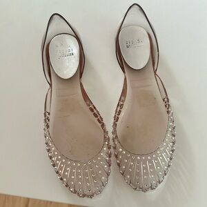Stuart Weitzman clear jelly crystal flats
